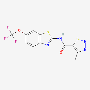 4-methyl-N-[(2Z)-6-(trifluoromethoxy)-1,3-benzothiazol-2(3H)-ylidene]-1,2,3-thiadiazole-5-carboxamide