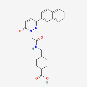 molecular formula C24H25N3O4 B4515334 TRANS-4-[({[3-(2-NAPHTHYL)-6-OXOPYRIDAZIN-1(6H)-YL]ACETYL}AMINO)METHYL]CYCLOHEXANECARBOXYLIC ACID 