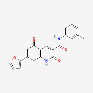 molecular formula C21H18N2O4 B4515342 7-(furan-2-yl)-N-(3-methylphenyl)-2,5-dioxo-1,2,5,6,7,8-hexahydroquinoline-3-carboxamide 