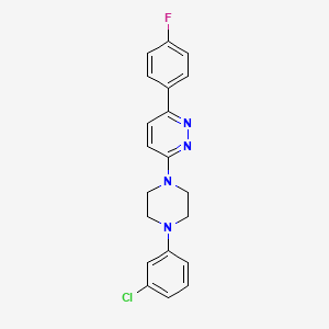 molecular formula C20H18ClFN4 B4515380 3-[4-(3-Chlorophenyl)piperazin-1-yl]-6-(4-fluorophenyl)pyridazine 