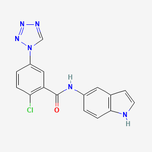 molecular formula C16H11ClN6O B4515396 2-chloro-N-(1H-indol-5-yl)-5-(1H-tetrazol-1-yl)benzamide 