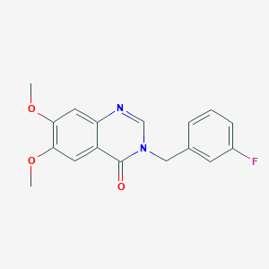 molecular formula C17H15FN2O3 B4515404 3-(3-fluorobenzyl)-6,7-dimethoxyquinazolin-4(3H)-one 