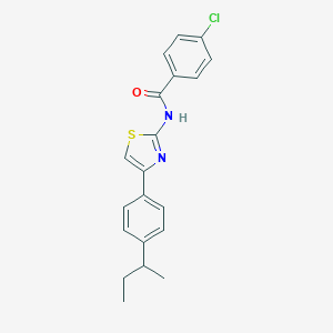 molecular formula C20H19ClN2OS B451542 N-[4-(4-sec-butylphenyl)-1,3-thiazol-2-yl]-4-chlorobenzamide 