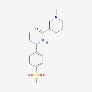 molecular formula C17H26N2O3S B4515434 1-methyl-N-{1-[4-(methylsulfonyl)phenyl]propyl}-3-piperidinecarboxamide 