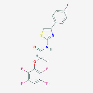 molecular formula C18H11F5N2O2S B451544 N-[4-(4-fluorophenyl)-1,3-thiazol-2-yl]-2-(2,3,5,6-tetrafluorophenoxy)propanamide 