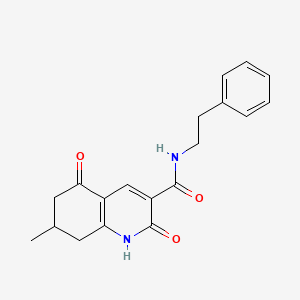 molecular formula C19H20N2O3 B4515442 7-METHYL-2,5-DIOXO-N~3~-PHENETHYL-1,2,5,6,7,8-HEXAHYDRO-3-QUINOLINECARBOXAMIDE 