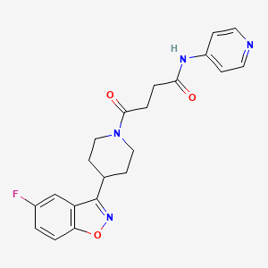 molecular formula C21H21FN4O3 B4515444 4-[4-(5-fluoro-1,2-benzisoxazol-3-yl)piperidino]-4-oxo-N-(4-pyridyl)butanamide 