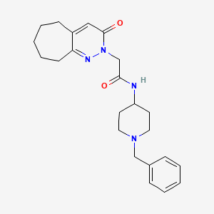 molecular formula C23H30N4O2 B4515454 N-(1-benzylpiperidin-4-yl)-2-(3-oxo-3,5,6,7,8,9-hexahydro-2H-cyclohepta[c]pyridazin-2-yl)acetamide 