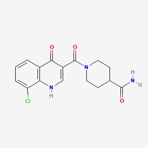 molecular formula C16H16ClN3O3 B4515463 1-[(8-Chloro-4-hydroxyquinolin-3-yl)carbonyl]piperidine-4-carboxamide 