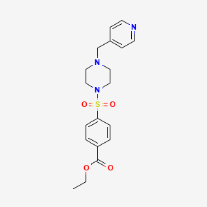 molecular formula C19H23N3O4S B4515470 Ethyl 4-{[4-(pyridin-4-ylmethyl)piperazin-1-yl]sulfonyl}benzoate 