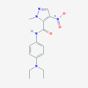 molecular formula C15H19N5O3 B451548 N-[4-(diethylamino)phenyl]-1-methyl-4-nitro-1H-pyrazole-5-carboxamide 