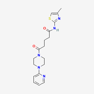 N-[(2E)-4-methyl-1,3-thiazol-2(3H)-ylidene]-5-oxo-5-[4-(pyridin-2-yl)piperazin-1-yl]pentanamide