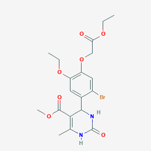 molecular formula C19H23BrN2O7 B451549 Methyl 4-[2-bromo-5-ethoxy-4-(2-ethoxy-2-oxoethoxy)phenyl]-6-methyl-2-oxo-1,2,3,4-tetrahydro-5-pyrimidinecarboxylate 