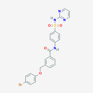 3-[(4-bromophenoxy)methyl]-N-[4-(pyrimidin-2-ylsulfamoyl)phenyl]benzamide