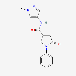 molecular formula C15H16N4O2 B4515526 N-(1-methyl-1H-pyrazol-4-yl)-5-oxo-1-phenylpyrrolidine-3-carboxamide 