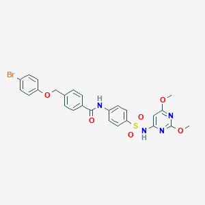 4-[(4-bromophenoxy)methyl]-N-{4-[(2,6-dimethoxypyrimidin-4-yl)sulfamoyl]phenyl}benzamide