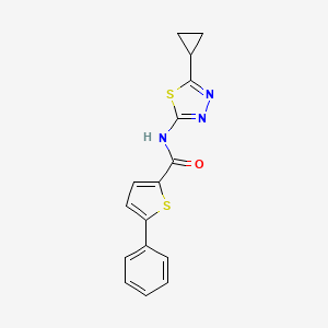 molecular formula C16H13N3OS2 B4515533 N-(5-cyclopropyl-1,3,4-thiadiazol-2-yl)-5-phenylthiophene-2-carboxamide 