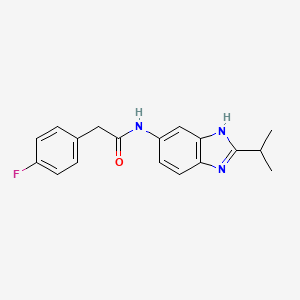 molecular formula C18H18FN3O B4515560 2-(4-fluorophenyl)-N-[2-(propan-2-yl)-1H-benzimidazol-5-yl]acetamide 