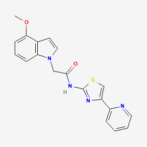 molecular formula C19H16N4O2S B4515563 2-(4-methoxy-1H-indol-1-yl)-N-[(2Z)-4-(pyridin-2-yl)-1,3-thiazol-2(3H)-ylidene]acetamide 