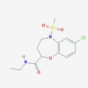 molecular formula C13H17ClN2O4S B4515616 7-CHLORO-N-ETHYL-5-METHANESULFONYL-2,3,4,5-TETRAHYDRO-1,5-BENZOXAZEPINE-2-CARBOXAMIDE 