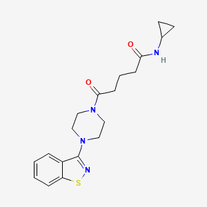 molecular formula C19H24N4O2S B4515637 5-[4-(1,2-benzisothiazol-3-yl)piperazino]-N~1~-cyclopropyl-5-oxopentanamide 