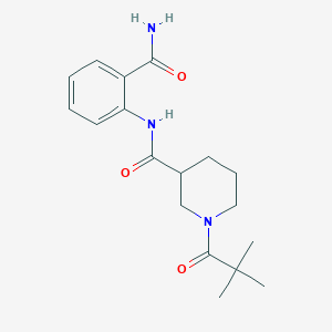 N-(2-carbamoylphenyl)-1-(2,2-dimethylpropanoyl)piperidine-3-carboxamide