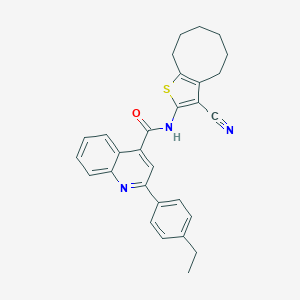 molecular formula C29H27N3OS B451565 N-(3-cyano-4,5,6,7,8,9-hexahydrocycloocta[b]thien-2-yl)-2-(4-ethylphenyl)quinoline-4-carboxamide 