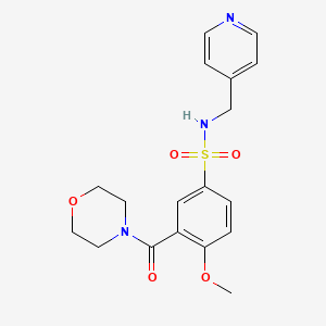 molecular formula C18H21N3O5S B4515657 4-methoxy-3-(morpholin-4-ylcarbonyl)-N-(pyridin-4-ylmethyl)benzenesulfonamide 