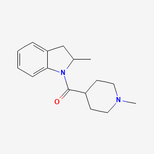 molecular formula C16H22N2O B4515665 2-methyl-1-[(1-methyl-4-piperidinyl)carbonyl]indoline 