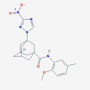 molecular formula C21H25N5O4 B451567 3-{3-nitro-1H-1,2,4-triazol-1-yl}-N-(2-methoxy-5-methylphenyl)-1-adamantanecarboxamide 