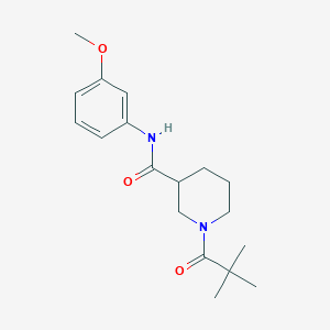 molecular formula C18H26N2O3 B4515670 1-(2,2-dimethylpropanoyl)-N-(3-methoxyphenyl)piperidine-3-carboxamide 