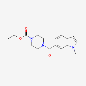 molecular formula C17H21N3O3 B4515672 ethyl 4-[(1-methyl-1H-indol-6-yl)carbonyl]piperazine-1-carboxylate 