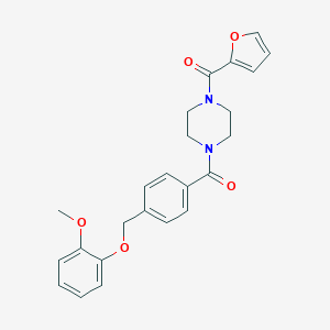 molecular formula C24H24N2O5 B451568 1-(2-Furoyl)-4-{4-[(2-methoxyphenoxy)methyl]benzoyl}piperazine 