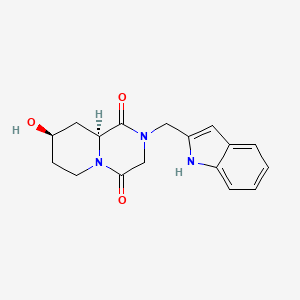 molecular formula C17H19N3O3 B4515692 (8R,9aS)-8-hydroxy-2-(1H-indol-2-ylmethyl)-3,6,7,8,9,9a-hexahydropyrido[1,2-a]pyrazine-1,4-dione 