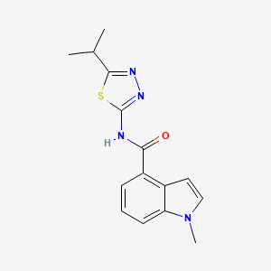 1-methyl-N-[(2E)-5-(propan-2-yl)-1,3,4-thiadiazol-2(3H)-ylidene]-1H-indole-4-carboxamide