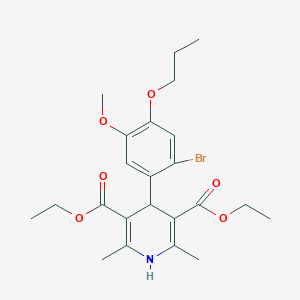 Diethyl 4-(2-bromo-5-methoxy-4-propoxyphenyl)-2,6-dimethyl-1,4-dihydro-3,5-pyridinedicarboxylate
