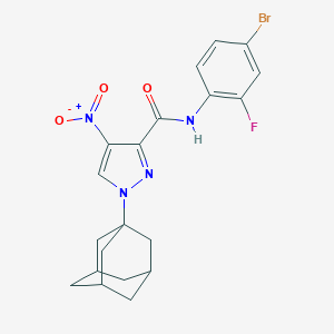 1-(1-adamantyl)-N-(4-bromo-2-fluorophenyl)-4-nitro-1H-pyrazole-3-carboxamide