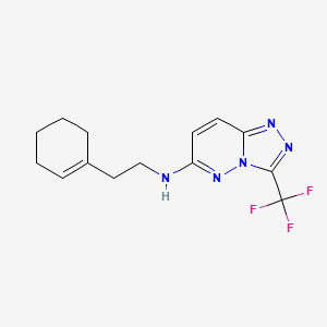 molecular formula C14H16F3N5 B4515751 N-[2-(cyclohex-1-en-1-yl)ethyl]-3-(trifluoromethyl)[1,2,4]triazolo[4,3-b]pyridazin-6-amine 