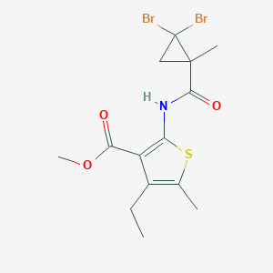 Methyl 2-{[(2,2-dibromo-1-methylcyclopropyl)carbonyl]amino}-4-ethyl-5-methylthiophene-3-carboxylate