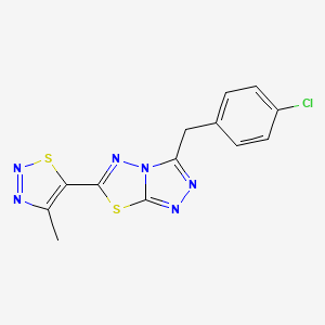 molecular formula C13H9ClN6S2 B4515766 3-(4-chlorobenzyl)-6-(4-methyl-1,2,3-thiadiazol-5-yl)[1,2,4]triazolo[3,4-b][1,3,4]thiadiazole 