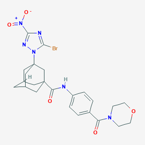 molecular formula C24H27BrN6O5 B451577 3-{5-bromo-3-nitro-1H-1,2,4-triazol-1-yl}-N-[4-(4-morpholinylcarbonyl)phenyl]-1-adamantanecarboxamide 