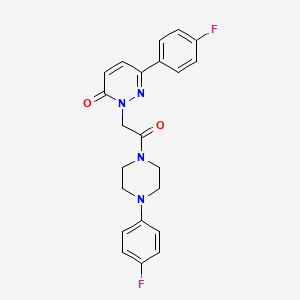 molecular formula C22H20F2N4O2 B4515779 6-(4-fluorophenyl)-2-(2-(4-(4-fluorophenyl)piperazin-1-yl)-2-oxoethyl)pyridazin-3(2H)-one 