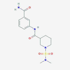 molecular formula C15H22N4O4S B4515796 N-[3-(aminocarbonyl)phenyl]-1-[(dimethylamino)sulfonyl]-3-piperidinecarboxamide 