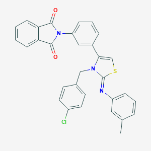 molecular formula C31H22ClN3O2S B451580 2-(3-{(2Z)-3-(4-chlorobenzyl)-2-[(3-methylphenyl)imino]-2,3-dihydro-1,3-thiazol-4-yl}phenyl)-1H-isoindole-1,3(2H)-dione 