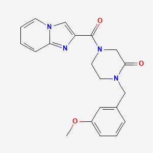 molecular formula C20H20N4O3 B4515819 4-(imidazo[1,2-a]pyridin-2-ylcarbonyl)-1-(3-methoxybenzyl)-2-piperazinone trifluoroacetate 