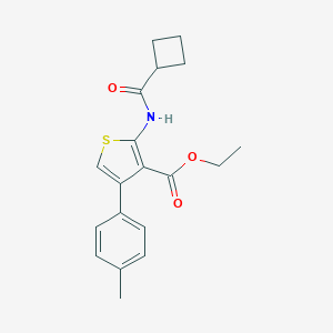 molecular formula C19H21NO3S B451582 Ethyl 2-[(cyclobutylcarbonyl)amino]-4-(4-methylphenyl)-3-thiophenecarboxylate 
