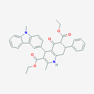 molecular formula C35H34N2O5 B451589 diethyl 2-methyl-4-(9-methyl-9H-carbazol-3-yl)-5-oxo-7-phenyl-1,4,5,6,7,8-hexahydro-3,6-quinolinedicarboxylate 