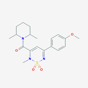 molecular formula C19H25N3O4S B4515895 3-[(2,6-dimethyl-1-piperidinyl)carbonyl]-5-(4-methoxyphenyl)-2-methyl-2H-1,2,6-thiadiazine 1,1-dioxide 