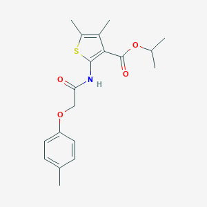 molecular formula C19H23NO4S B451591 Isopropyl 4,5-dimethyl-2-{[(4-methylphenoxy)acetyl]amino}-3-thiophenecarboxylate 