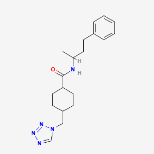 molecular formula C19H27N5O B4515922 N-(4-PHENYLBUTAN-2-YL)-4-[(1H-1,2,3,4-TETRAZOL-1-YL)METHYL]CYCLOHEXANE-1-CARBOXAMIDE 